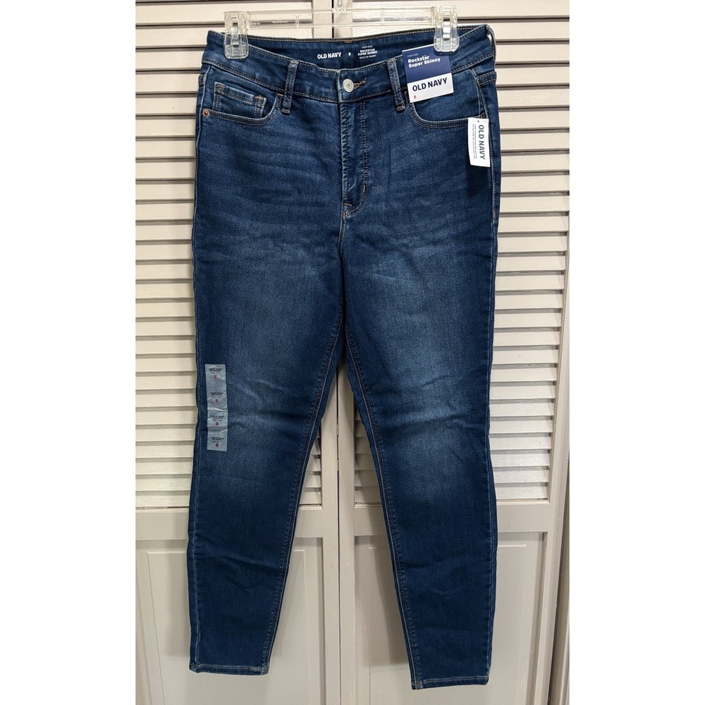 Old Navy Rockstar Super Skinny NWT Jeans Size 8 Mid Rise Built In Warm